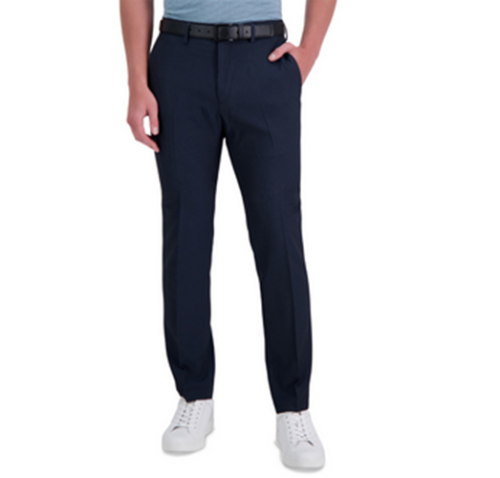 Kenneth Cole Reaction Men's Slim-Fit Textured Stretch Dress Pants Navy 30 x 32
