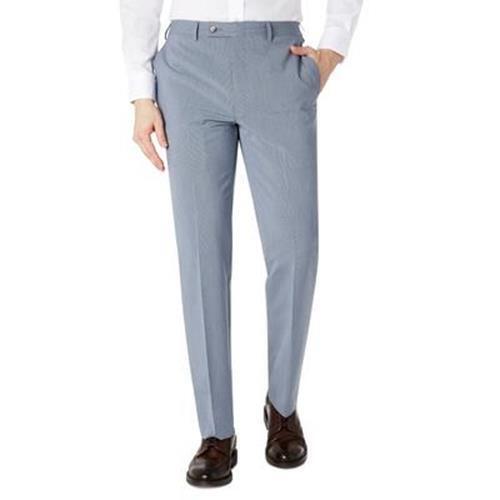 LAUREN RALPH LAUREN Men's Classic-Fit Gray Grid Dress Pants 30 x 32 Blue