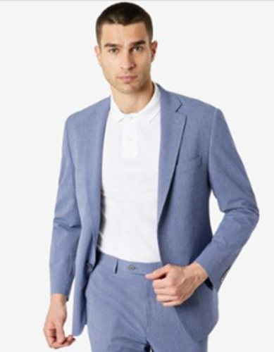 Lauren Ralph Lauren Men's Classic-Fit Seersucker Check Suit Jacket - Blue 44L
