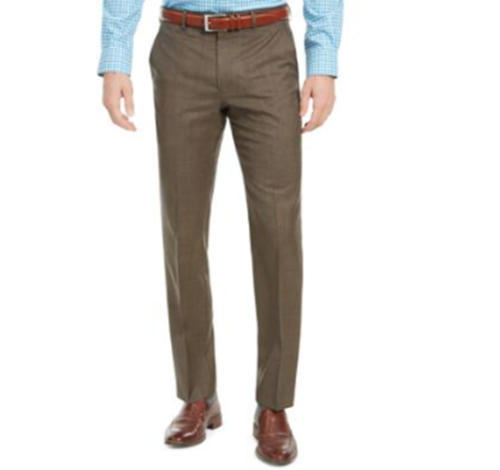 Lauren by Ralph Lauren Mens Dress Pants 32 x 32 Classic-Fit Stretch Brown Wool