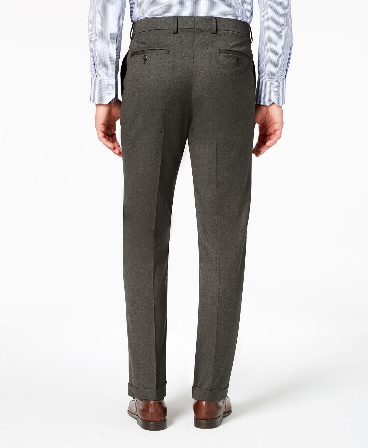 Lauren Ralph Lauren Classic Fit Micro Twill Pleated Dress Pants 32 x 32 Grey