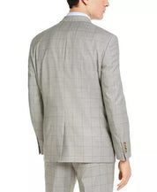 LAUREN RALPH LAUREN Men's UltraFlex Stretch Gray Windowpane Suit Jacket 42L
