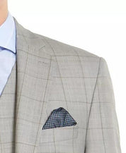 LAUREN RALPH LAUREN Men's UltraFlex Stretch Gray Windowpane Suit Jacket 50R