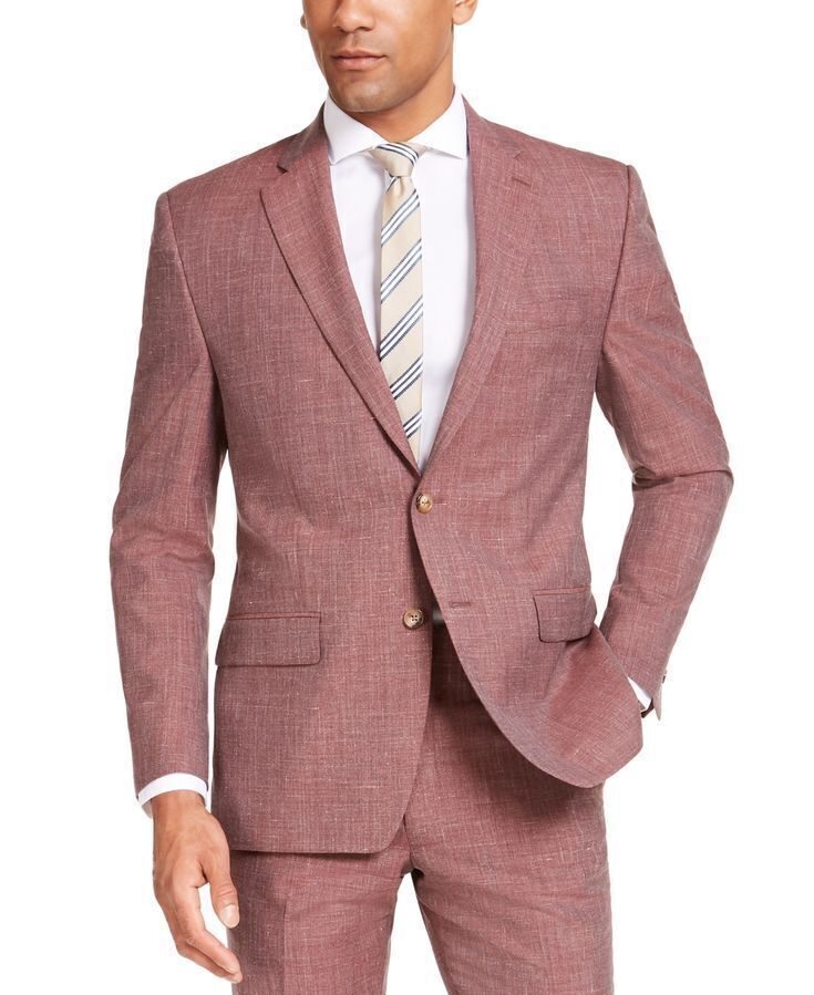 Lauren Ralph Lauren Mens Men's UltraFlex Stretch Sport Coat 46L Mulberry Red