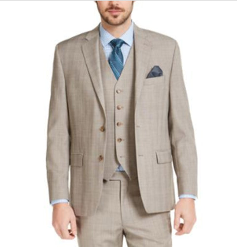 Lauren Ralph Lauren Men Classic-Fit UltraFlex Stretch Tan Plaid Suit Jacket 40S