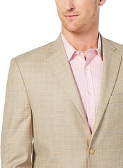 Lauren Ralph Lauren Mens Lexington Plaid Blazer Sportcoat Tan 40R