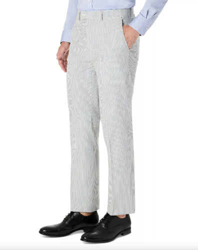 LAUREN RALPH LAUREN Mens Classic-Fit Seersucker Cotton Pants 46 x 32 Blue