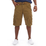 X RAY Men's Belted Twill Tapered Cargo Shorts Brown 40