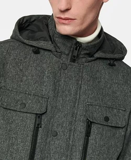 Marc New York Men's Doyle Hooded Jacket 2XL XXL Mid Grey