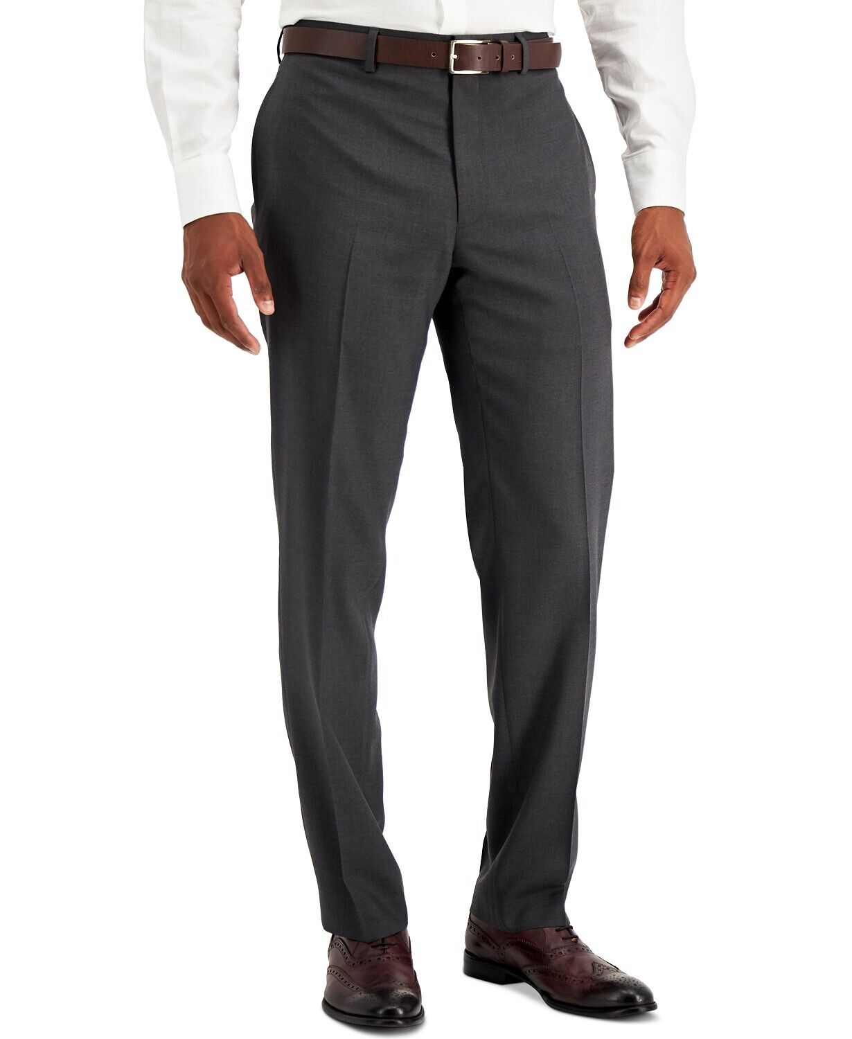 Marc New York Mens Modern fit 2 Piece Suit 40 R / 31 Waist Charcoal Grey Stretch