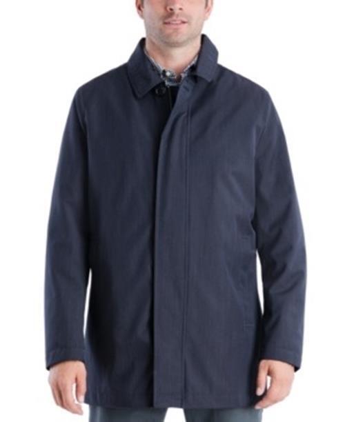 MICHAEL KORS Men's Byron Slim-Fit Raincoat Coat 40L Blue
