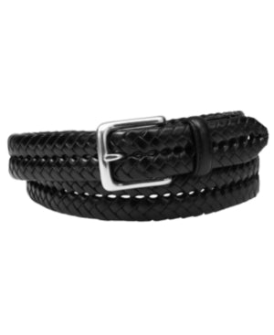 Fossil Maddox Mens Braided Leather Belt Black 32
