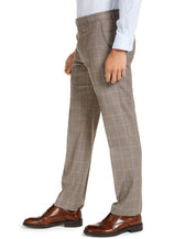 Michael Kors Men's Classic-Fit Stretch Brown Windowpane Suit Pants 30 x 32
