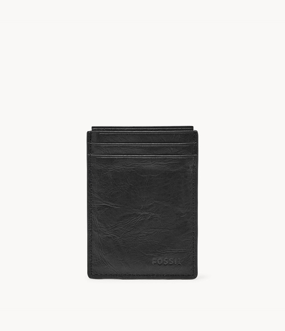 Fossil Mens Wallet One Size Black Magnetic Card Case