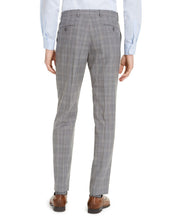 Michael Kors Classic-Fit Airsoft Stretch Gray Blue Plaid Dress Pants 33 X 32