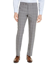 Michael Kors Classic-Fit Airsoft Stretch Gray Blue Plaid Dress Pants 33 X 32