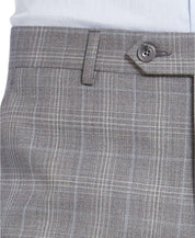 Michael Kors Classic-Fit Airsoft Stretch Gray Blue Plaid Dress Pants 33 X 32