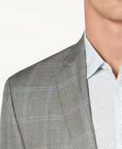 Michael Kors Men's Classic-Fit Grey Plaid Sport Coat 44L