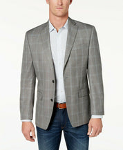 Michael Kors Men's Classic-Fit Grey Plaid Sport Coat 44L