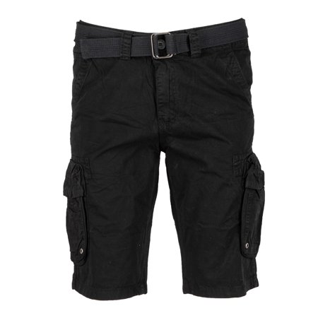 X-Ray Men's Belted Double Pocket Cargo Shorts Black 46"