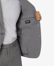 Michael Kors Men's Modern-Fit Stretch Solid Suit Jacket Light Grey 44R