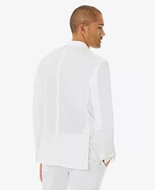 MICHAEL KORS Men's Modern-Fit Stretch Solid Suit Jacket White 44S