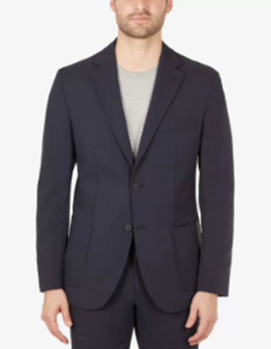 MICHAEL KORS MKTECH Men's Solid Modern-Fit Suit Jacket Navy 48L