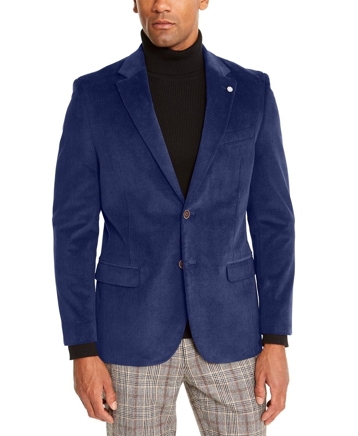Nautica Men's Modern-Fit Active Stretch Corduroy Sport Coat 48R Navy Blue