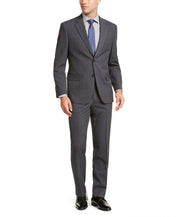 Nautica Men's Modern-Fit Bi-Stretch Dark Gray Windowpane Suit JACKET ONLY 38R