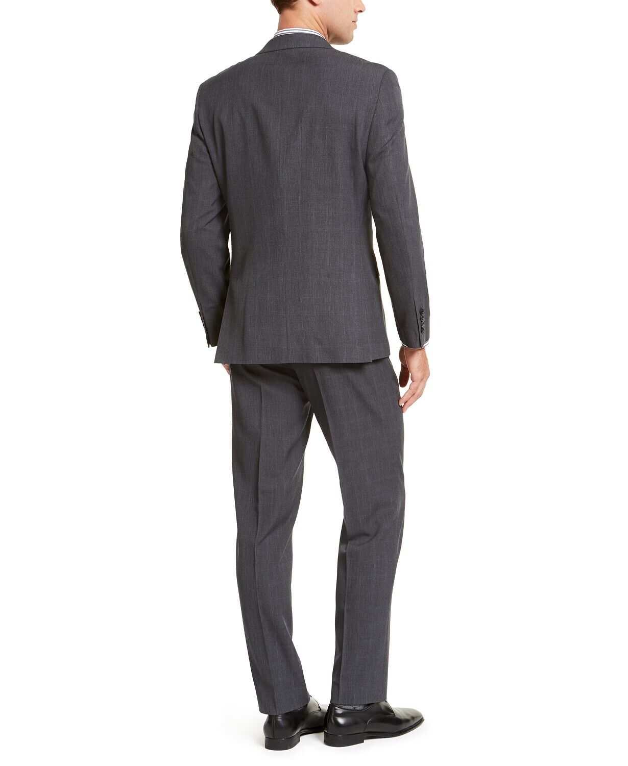 Nautica Men's Modern-Fit Bi-Stretch Dark Gray Windowpane Suit JACKET ONLY 38R