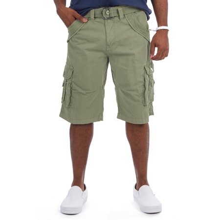 X Ray Mens Belted Double Pocket 12.5 Cargo Shorts  Sage Green 42