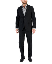Nautica Mens Modern fit 2 Piece Suit 44 R / 38 Waist Black Striped Stretch