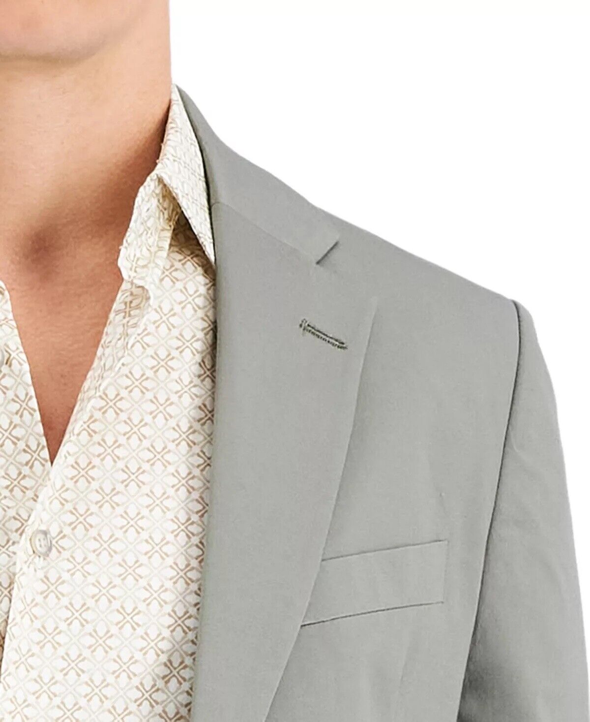 NAUTICA Men's Suit Jacket Grey 36S Modern-Fit Stretch Cotton Solid