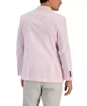 NAUTICA Men's Modern-Fit Stretch Stripe Seersucker Sport Coat 42S Pink