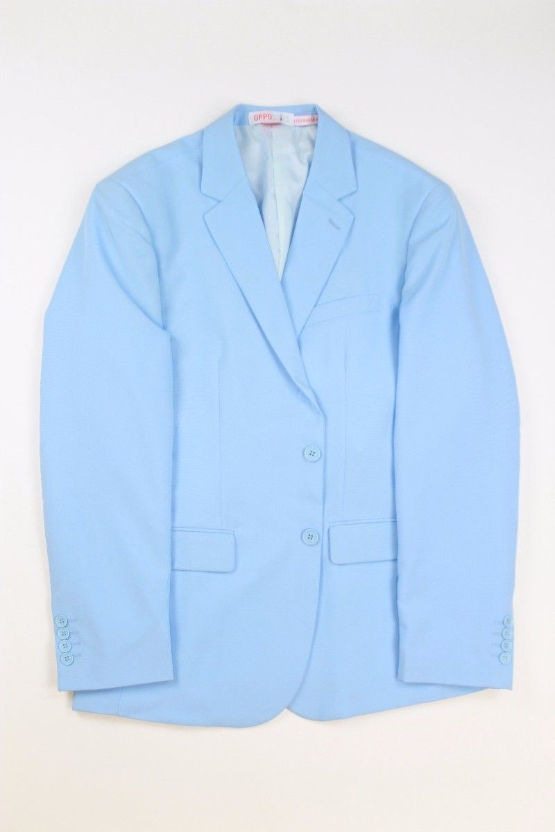 OppoSuits Cool Blue Slim Fit 2 PC Suit Blue 42R / 36W Flat Pant PARTY