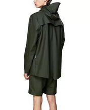 Rains Unisex Short Hooded Raincoat Large / XL Green Coat