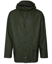 Rains Unisex Short Hooded Raincoat Medium / Large Green Coat