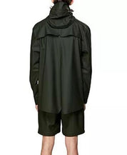 Rains Unisex Short Hooded Raincoat Medium / Large Green Coat