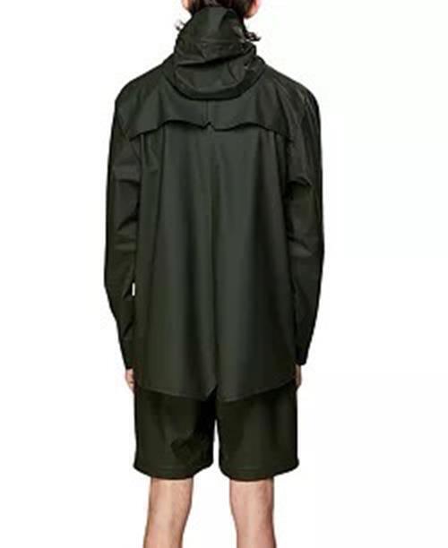 Rains Unisex Short Hooded Raincoat Medium / Large Green Coat