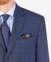 Sean John Men's Classic-Fit Check Suit Jacket 40L Navy Blue