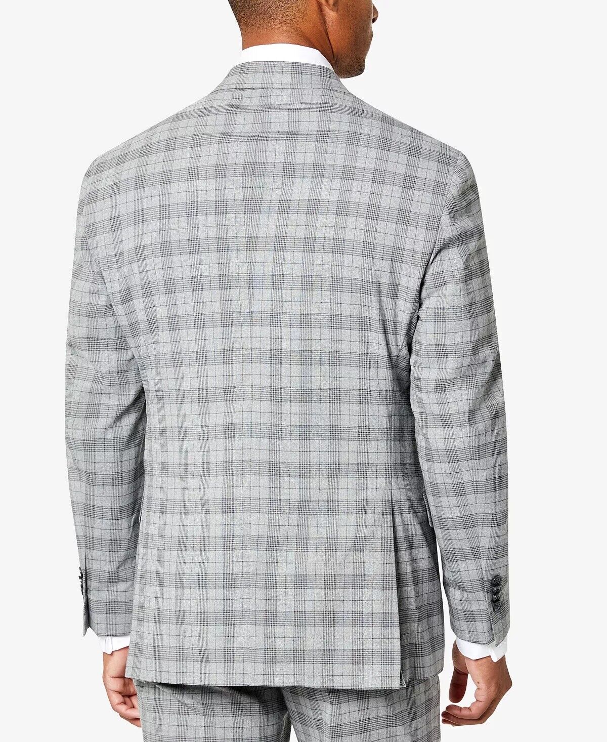 Sean John Men's Suit Jacket Grey Plaid 38R Classic Fit Patterned