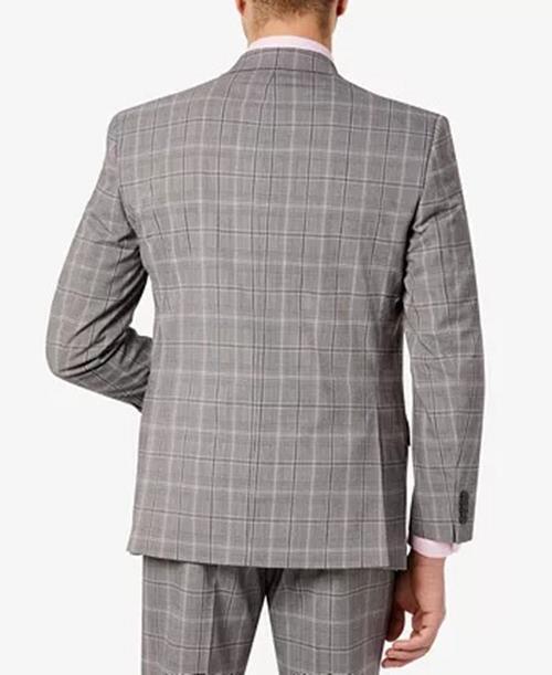 SEAN JOHN Men's Classic-Fit Plaid Suit Jacket 40R Grey / Red