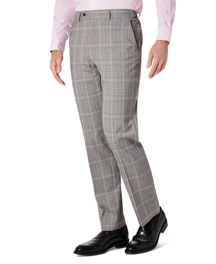 SEAN JOHN Men's Classic-Fit Plaid Suit Pants 38 x 32 Grey Plaid