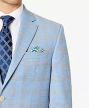 SEAN JOHN Men's Classic-Fit Suit Jacket Light Blue Plaid 36S