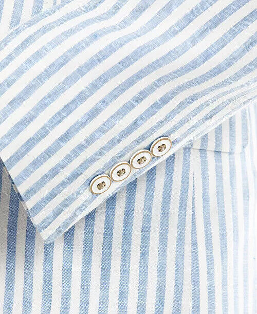 Tallia Men's Slim-Fit Blue Stripe Blazer Blue White 46L Sport Coat