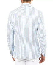 Tallia Men's Slim-Fit Blue Stripe Blazer Blue White 46L Sport Coat