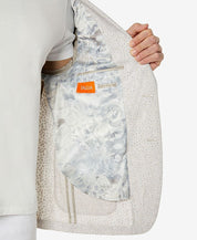 TALLIA Men's Slim-Fit Floral Blazer 40R Sport Coat White / Tan Linen