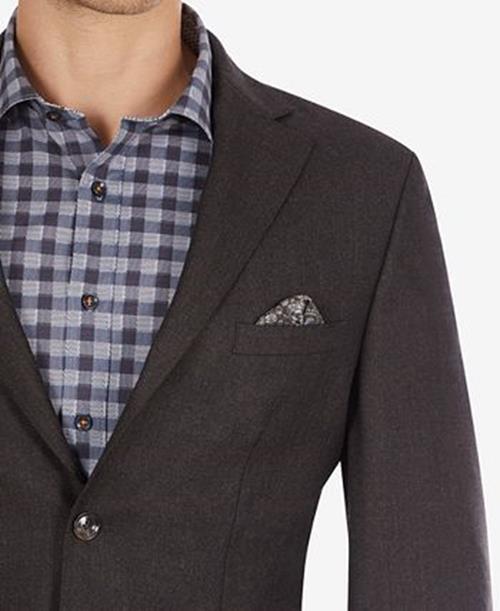 Tallia Men's Slim-Fit Solid Brown Suit Jacket 40L Wool