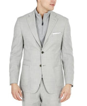 Tallia Mens Slim Fit Suit Jacket Sport Coat 46R Light Grey Wool