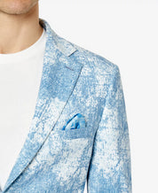 Tallia Men's Slim-Fit Tie-Dye Blazer Blue/White 44L